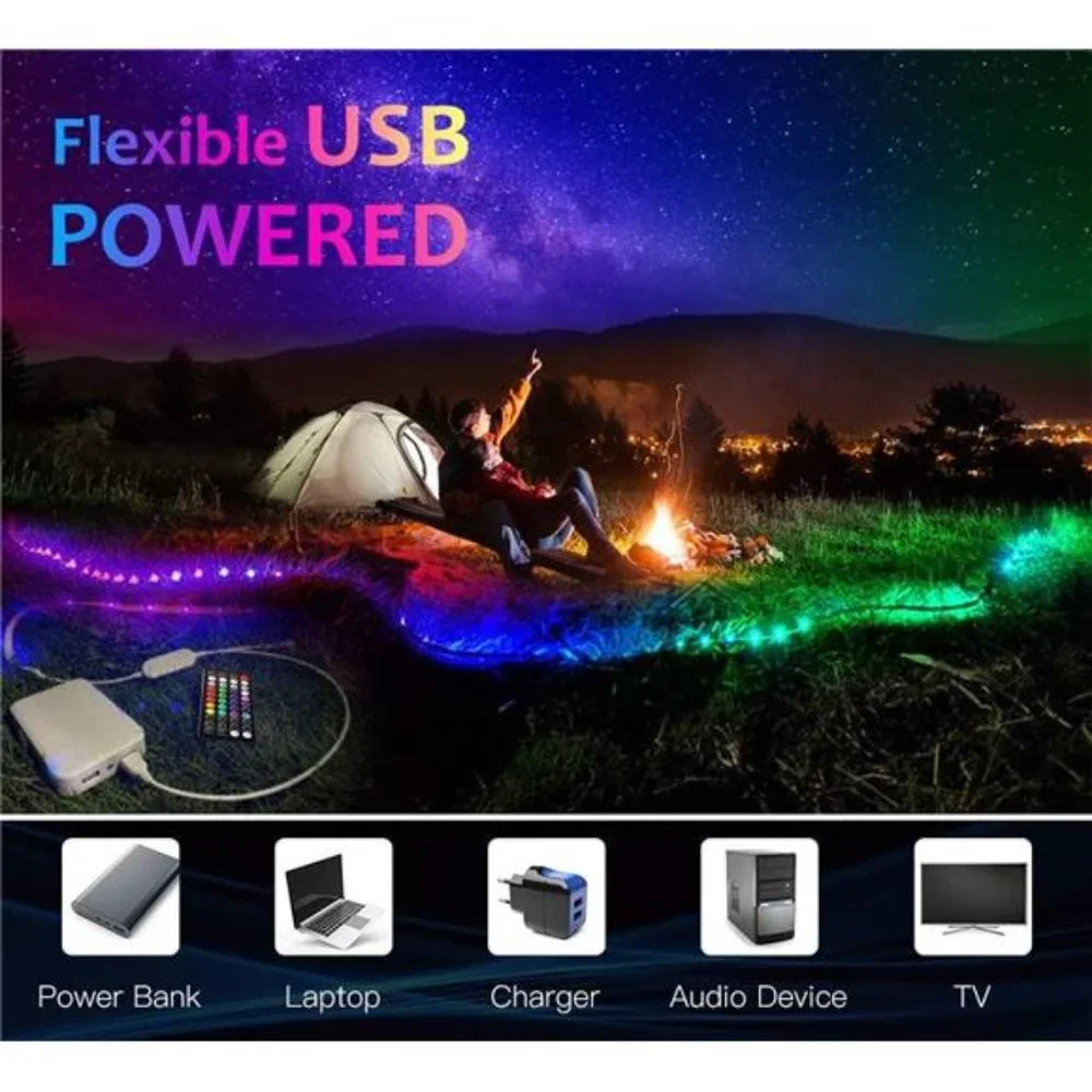 USB 32.8ft LED Light Strips - 16 Million Colors Changing,Built-in Mic Music Mode